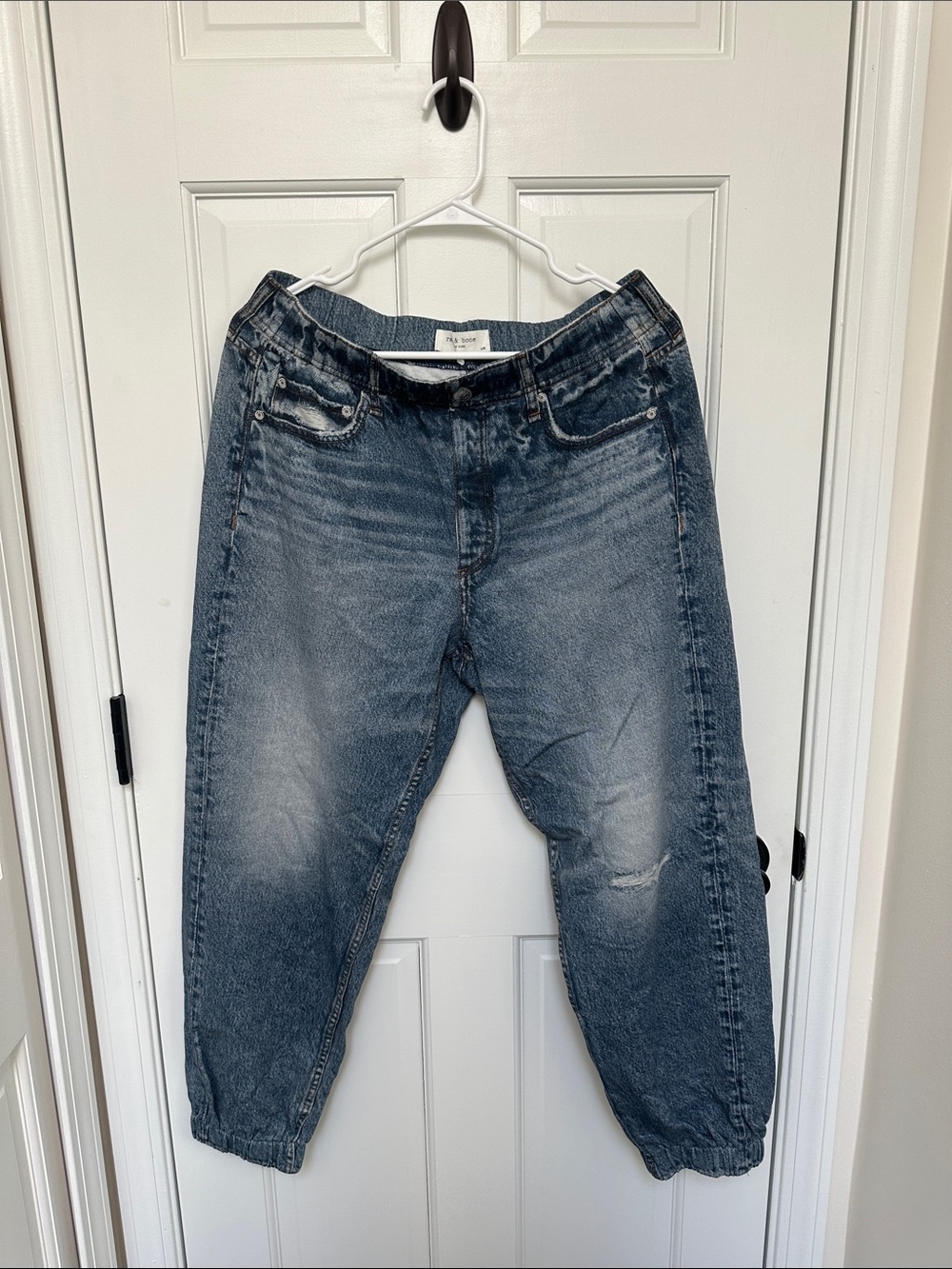 rag & bone Distressed Medium Blue Women's Jeggings